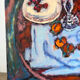 Cherries and peaches, oil on panel signed H Chapeau
