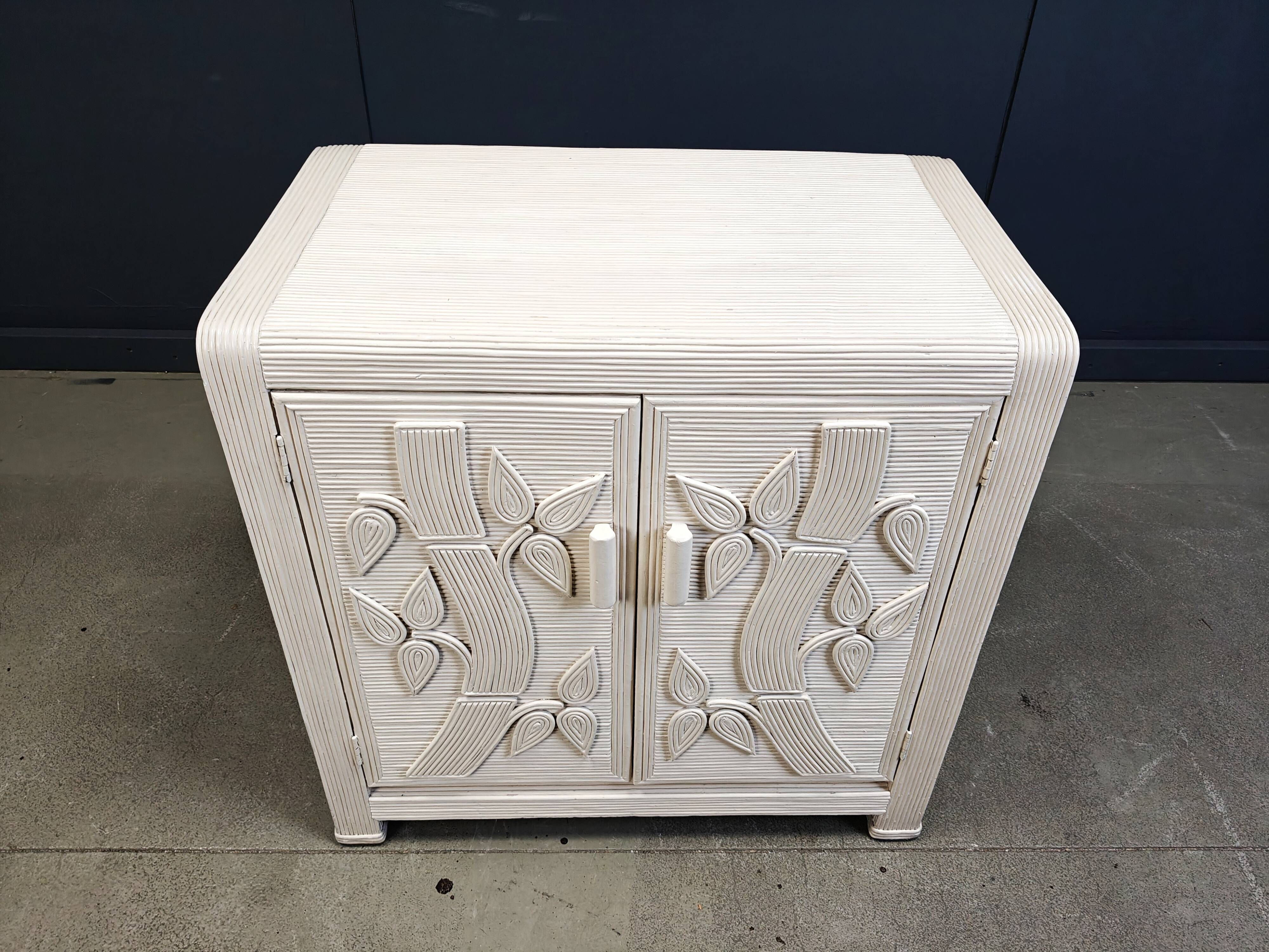 Vintage tropical split reed cabinet, 1970s
