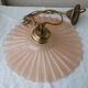 Pink glass pendant light