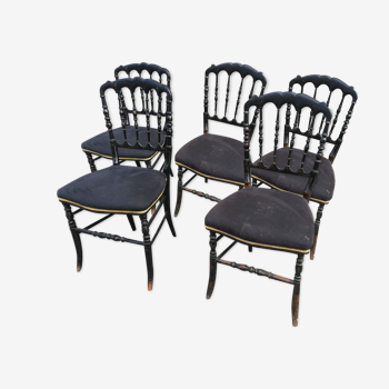 Lot de 5 chaises Napoléon III