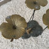 Table basse nénuphars en bronze vintage