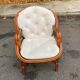 Adult rattan and wicker armchair, 1975, with beige cushion