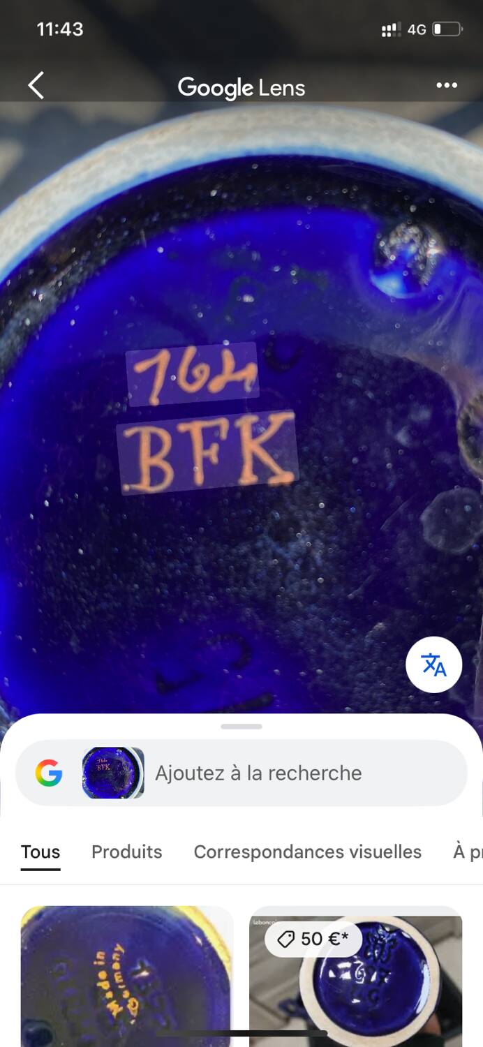 Pretty little vase, enamelled bfk boch and brother