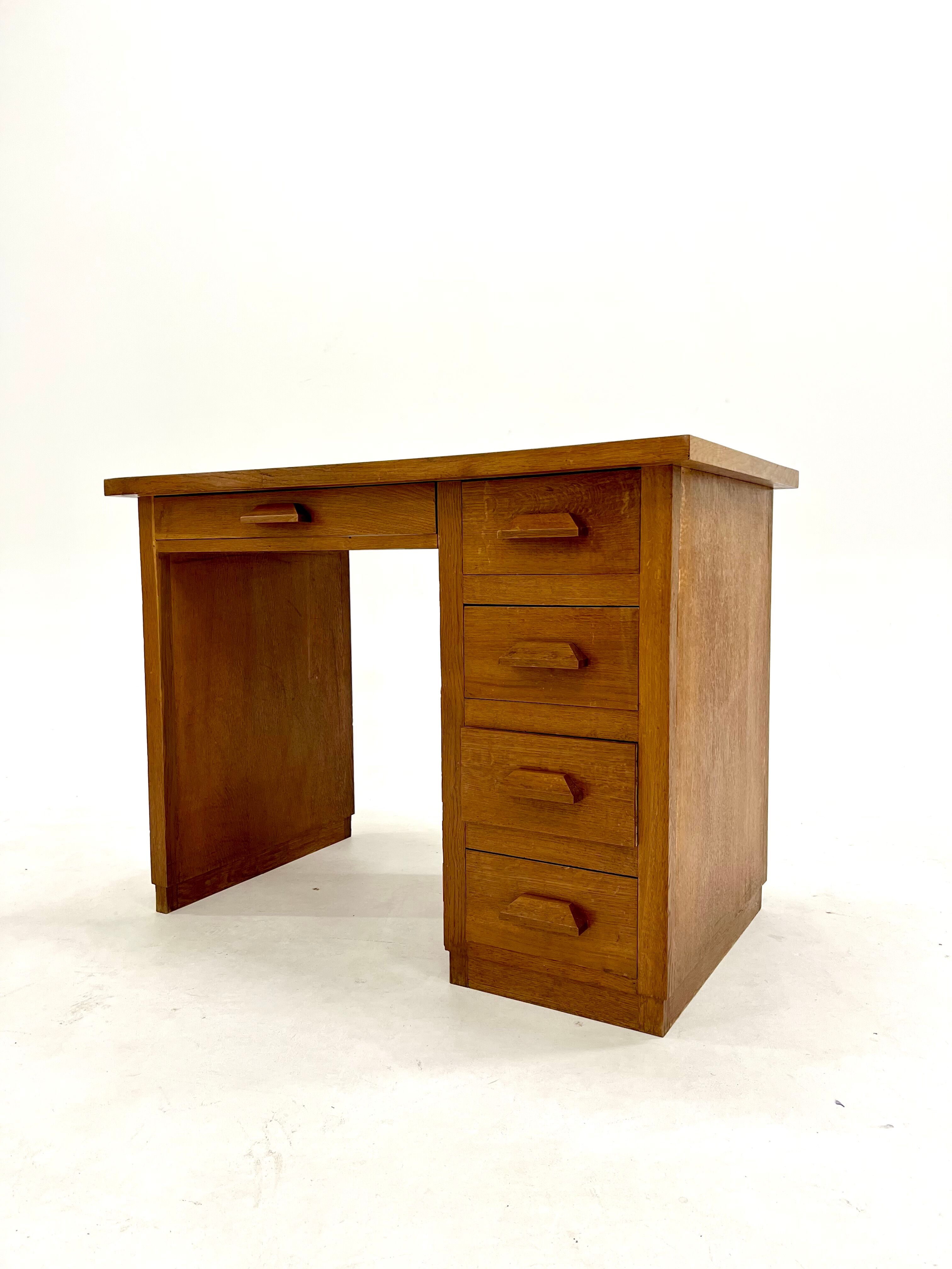Vintage desk in solid oak 1950s