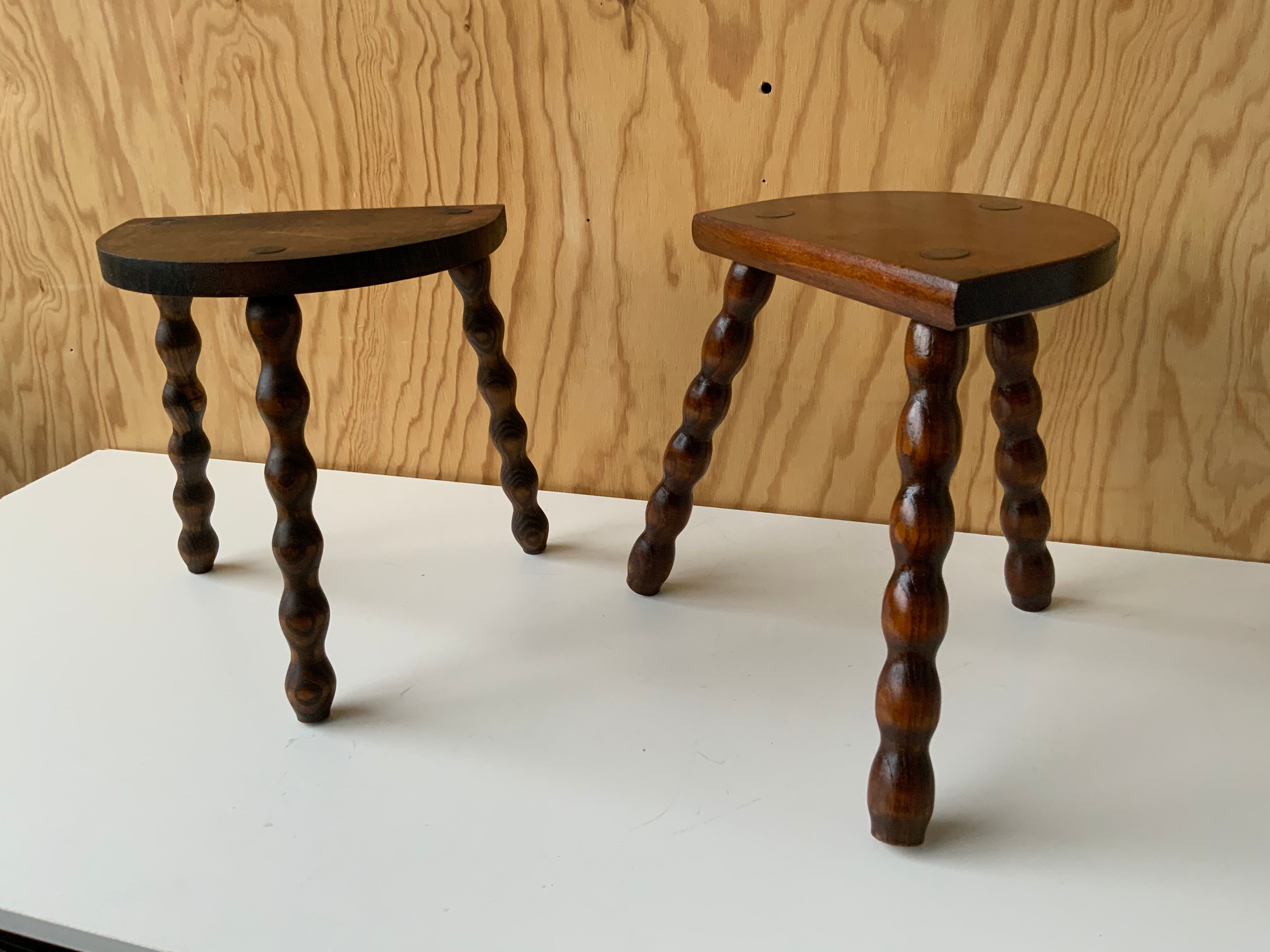 Duo of cowherd stools