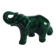 Small emerald green ceramic elephant.