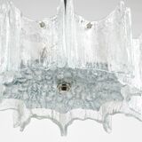 Frosted glass star chandelier J.T. Kalmar Vienna, Austria, 1960s