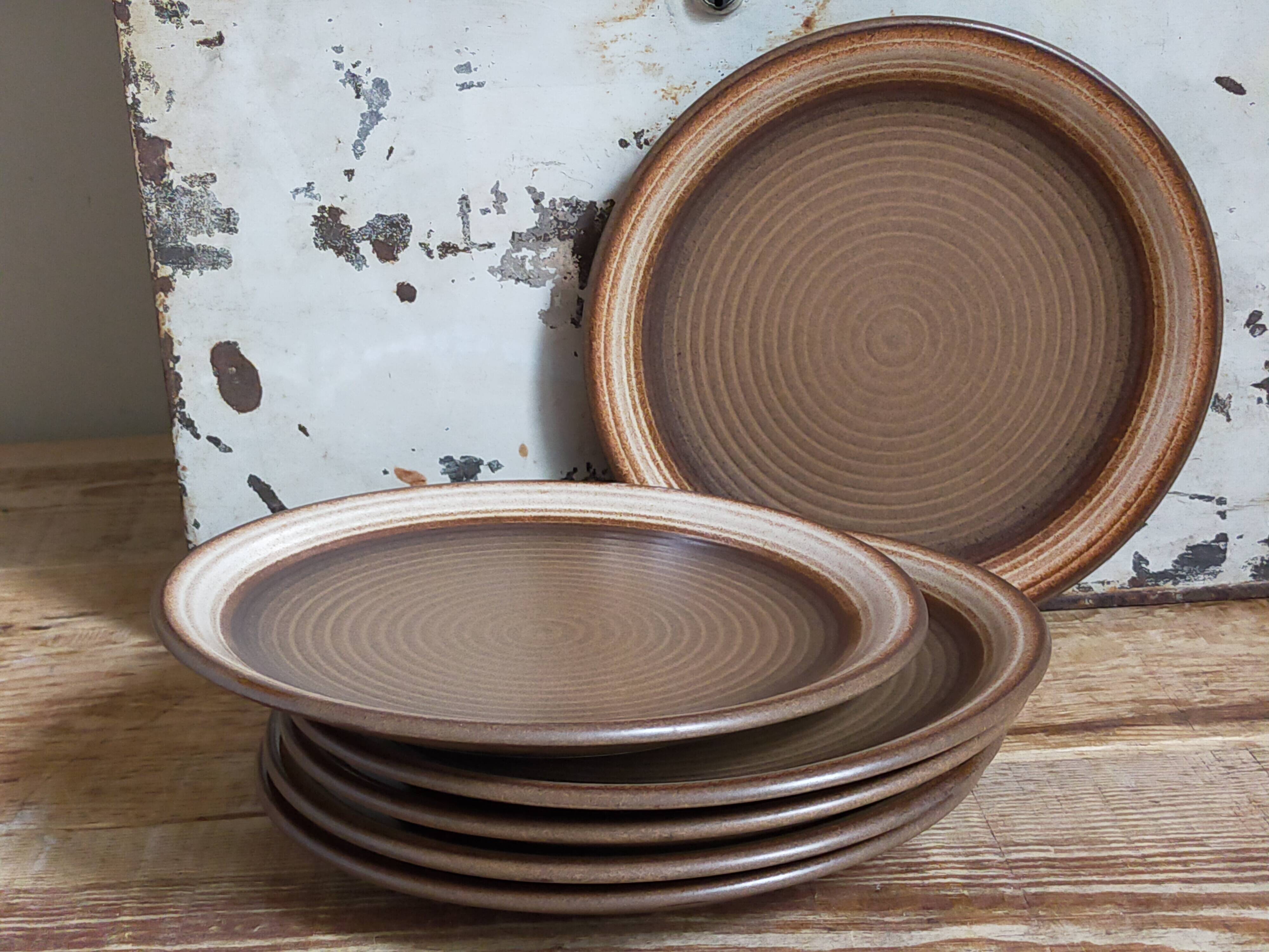 Six original vintage gerzit west germany stoneware plates