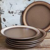 Six assiettes en grès gerzit west germany original vintages