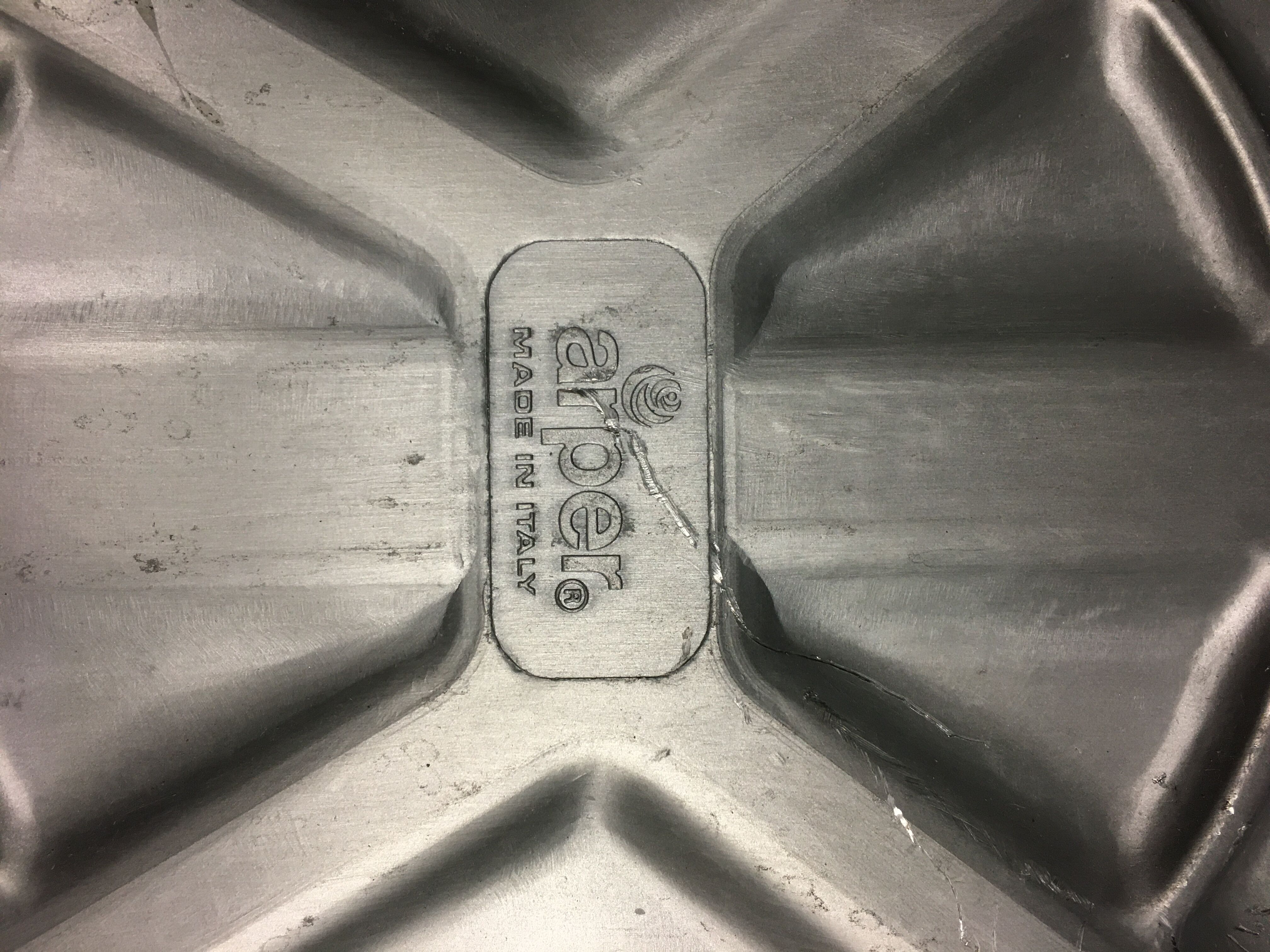 Set of 4 arper aluminium dining chairs. 1990's