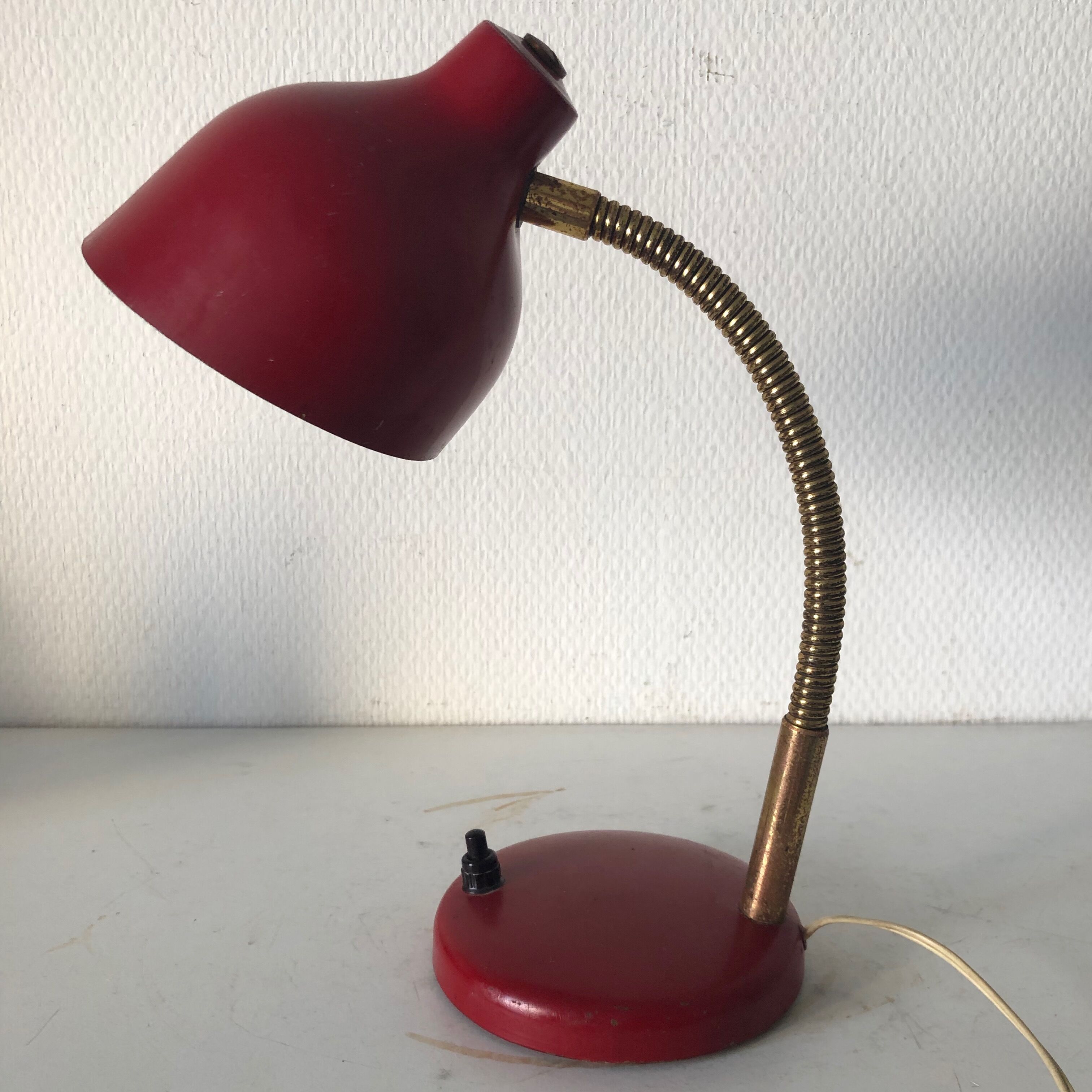 Devil red cocotte lamp vintage 1950 27cm