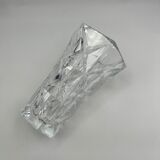 Flared vase in worked crystal
