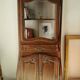 Curved display cabinet in solid walnut, mid-20th century.