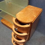 Art Deco dressing table in light wood and glass slabs