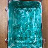 Vintage Italian hand-painted sculpture of a donkey with a cart in the shape of a bowl from Deruta, Italy.