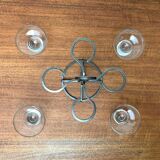 Danish metal and glass candlestick, 1960s