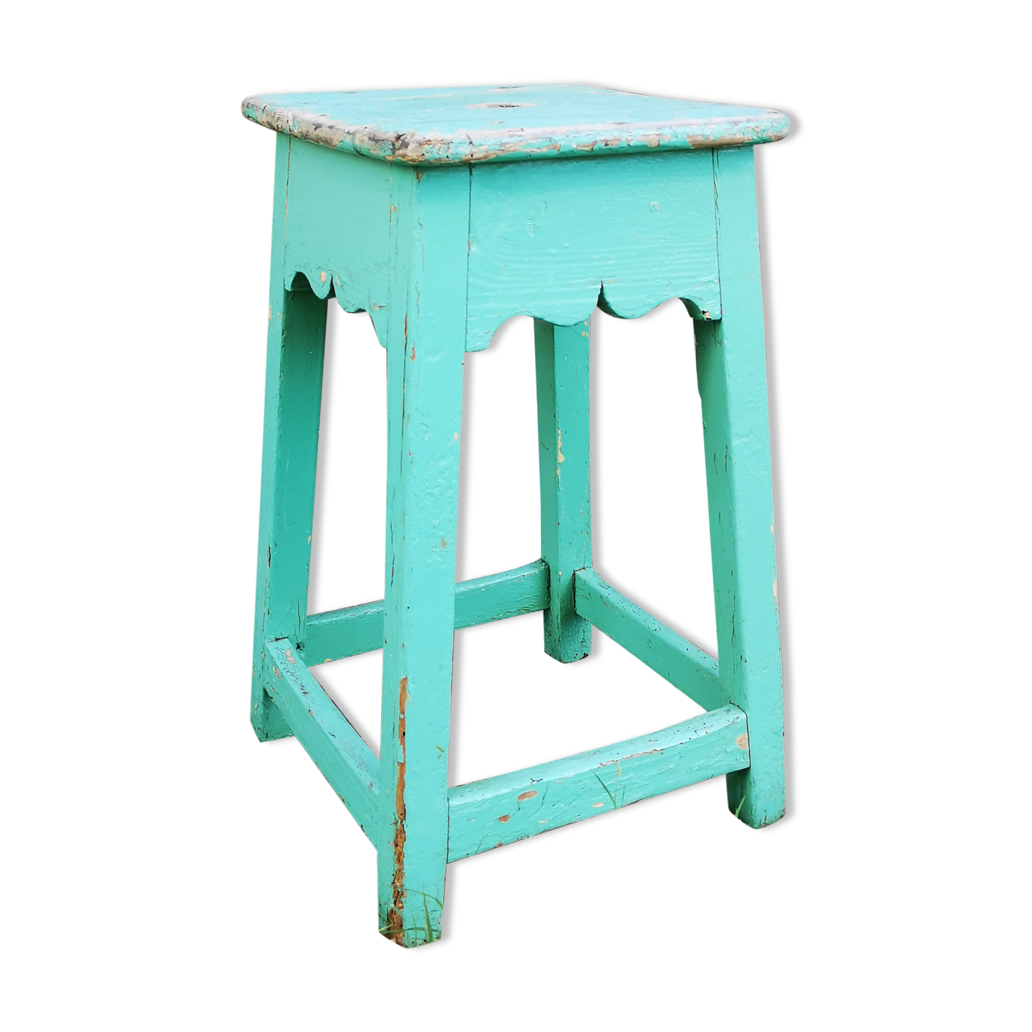 Ancient turquoise stool