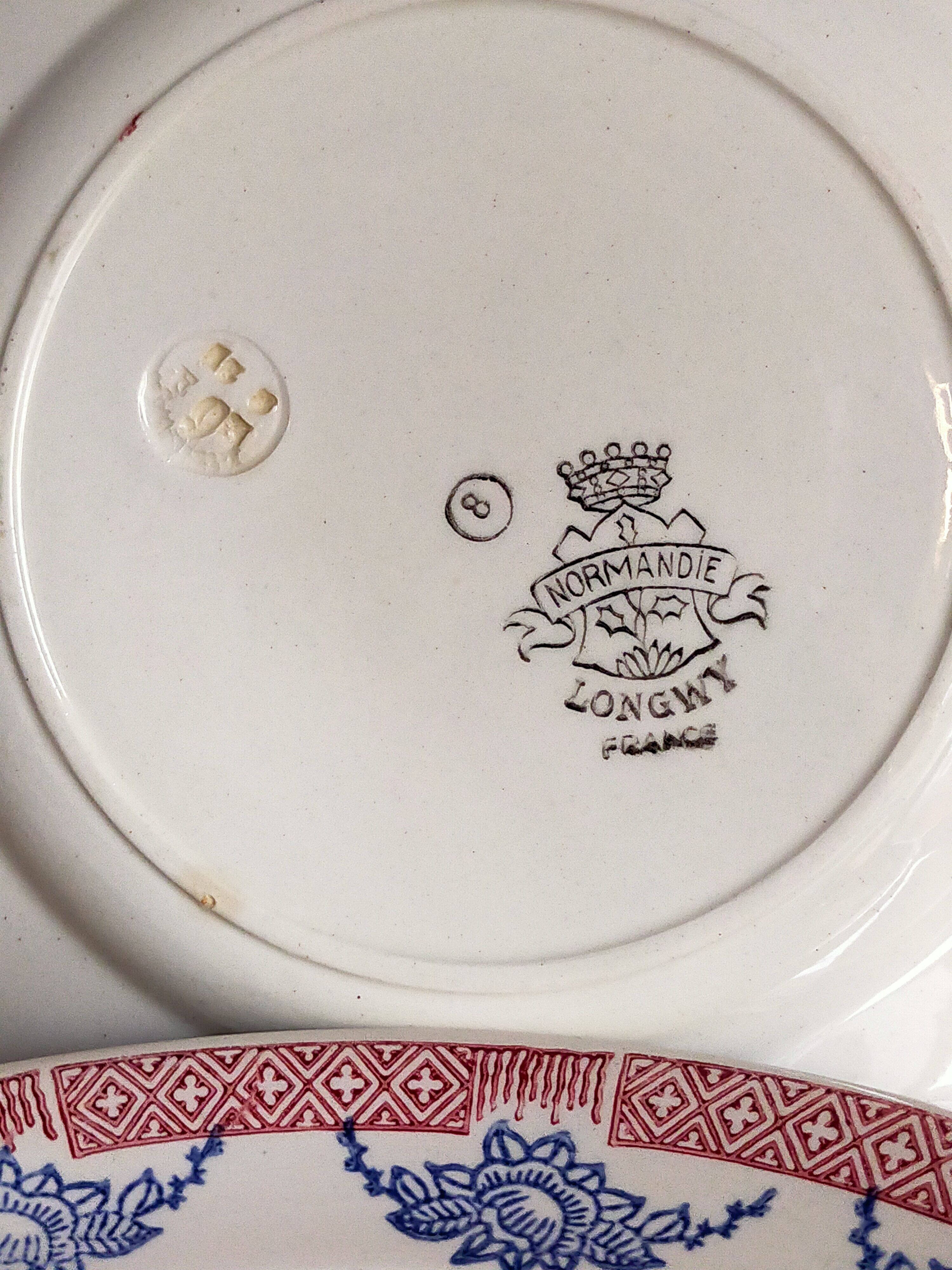 Six Art Deco plates in Longwy service "Normandy"