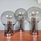 Maxi Globe trio of ceiling lights in smoked glass, RAAK Amsterdam, 1960