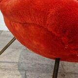 Original red fabric Egg chair by Fritz Neth, 1965