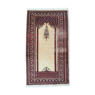 Vintage Pakistani carpet Lahore handmade 77cm x 140cm 1960s, 1C716