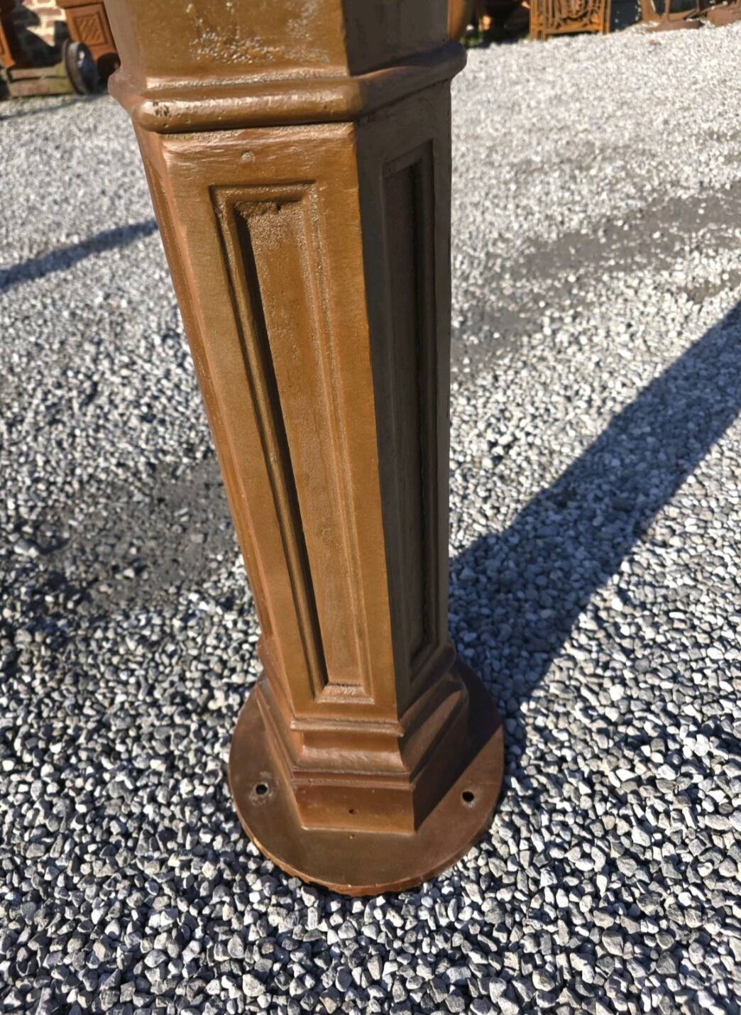 Cast iron street lamp with a lantern