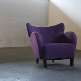 Vintage Danish 1930s club lounge chair, style of Fritz Hansen & Flemming Lassen