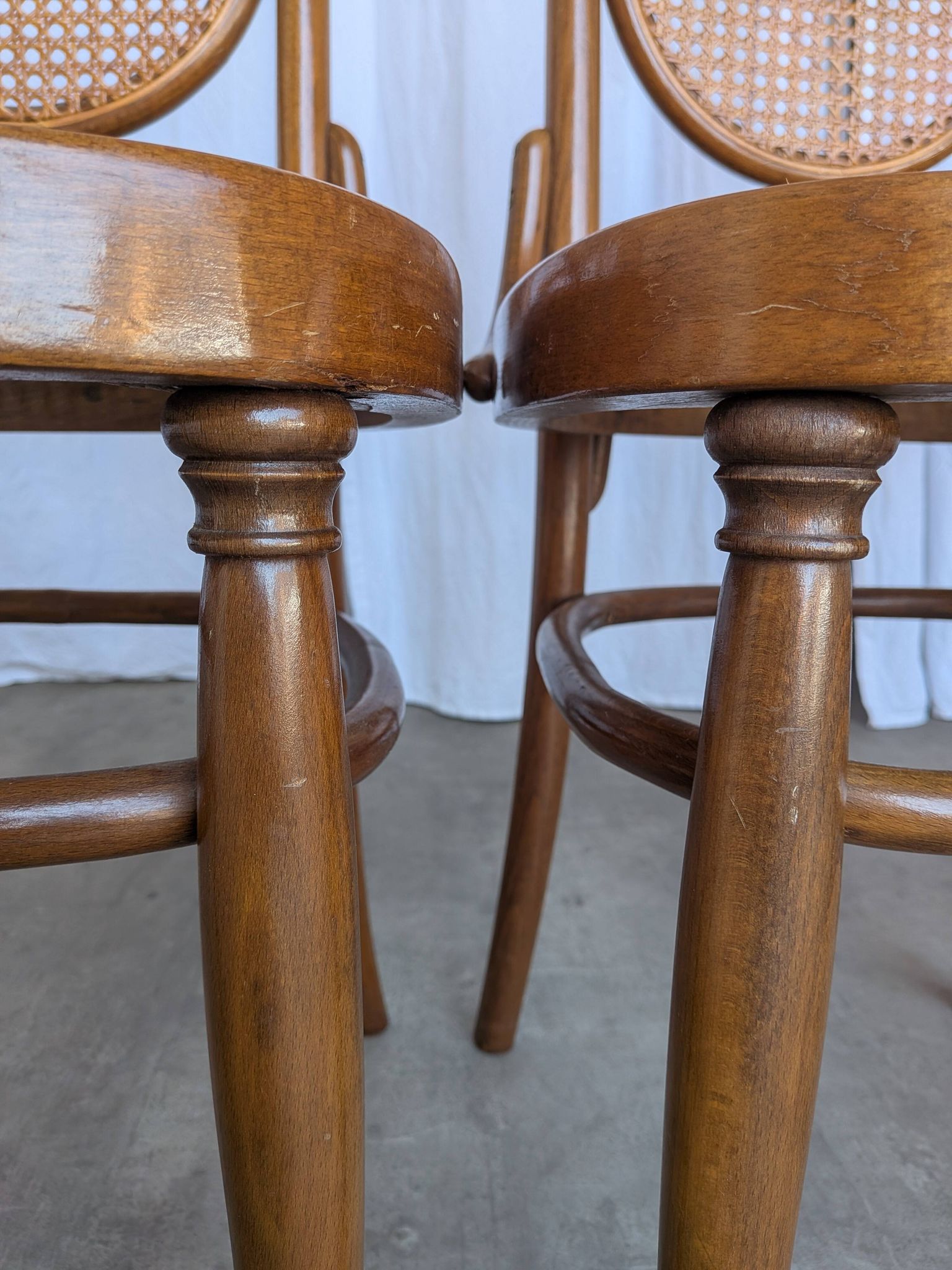 Set of 4 Mid-century Bentwood Cane Dining Chair, Thonet Style, 1970s Yugosl