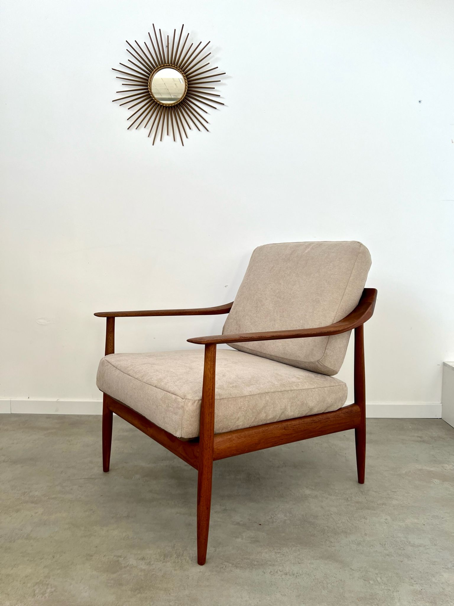 Old vintage teak armchair design Walter Knoll for Knoll Antimott Germany 1960s