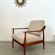 Old vintage teak armchair design Walter Knoll for Knoll Antimott Germany 1960s