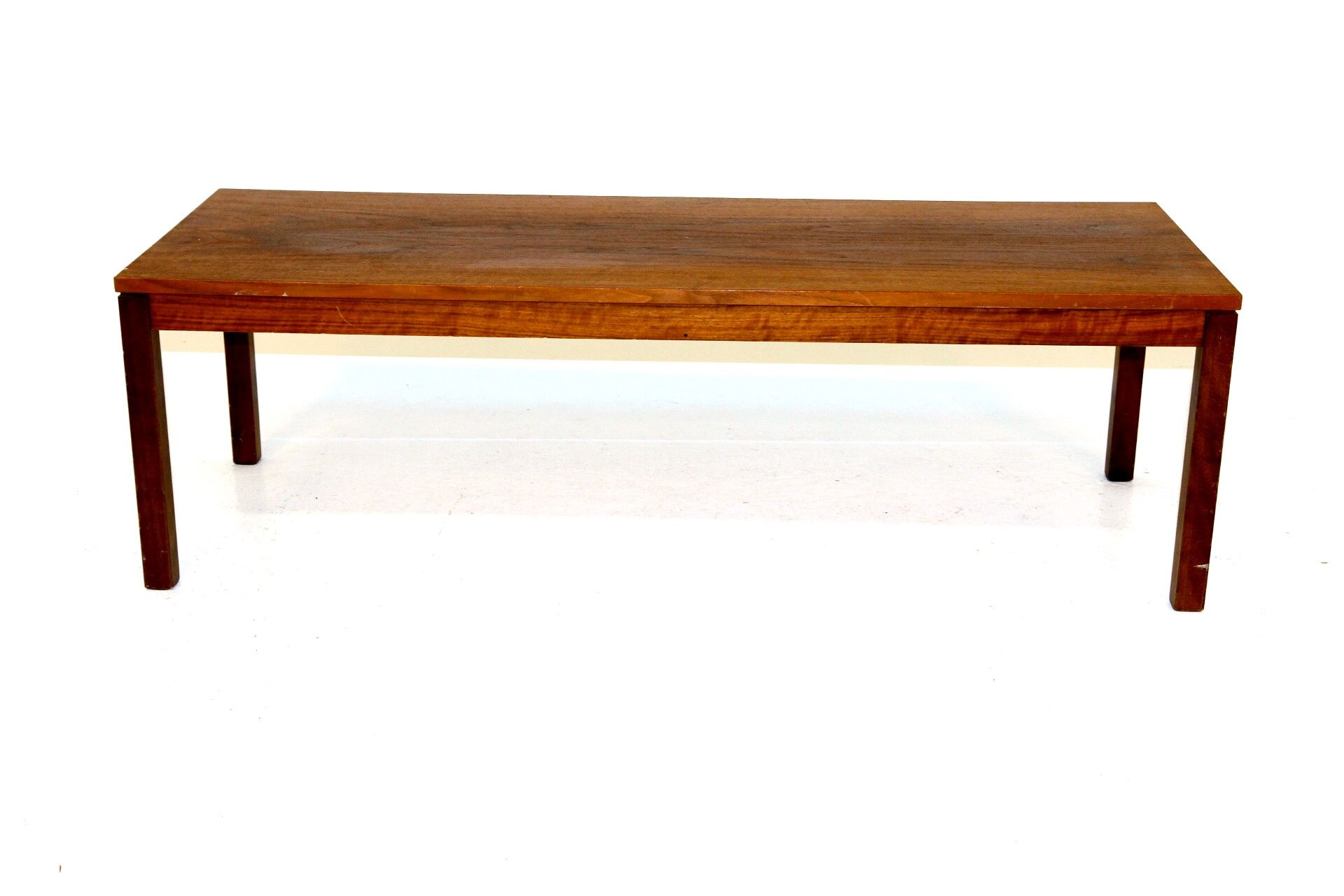 Minimalist walnut bench, Sweden, 1960