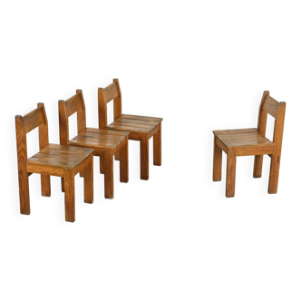 Suite de quatre chaises Maison Regain, circa 1970