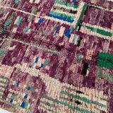 Berber rug Boujaad purple with colorful patterns 264x141cm
