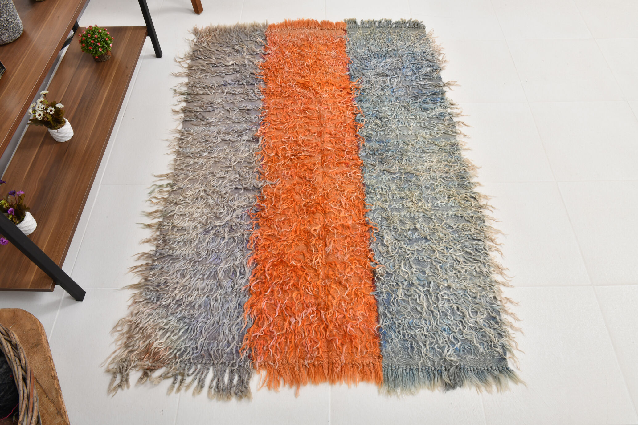 Handmade wool kilim rug 104x155cm