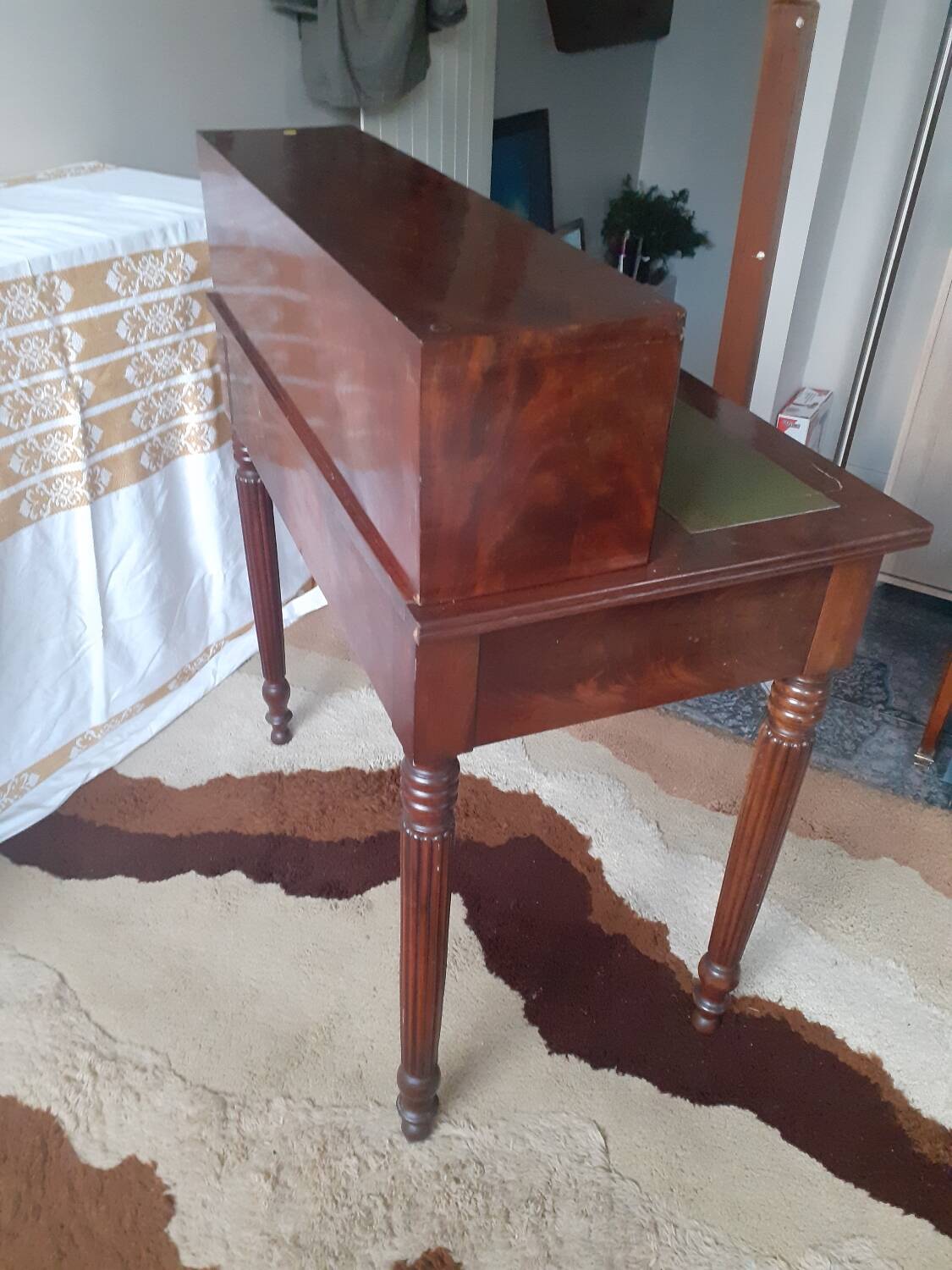 Louis Philippe style mahogany stepped desk