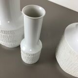 Set of 3 porcelain op art vase by Richard Scharrer for Thomas, Germany, 1970s