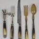 Art Deco serving cutlery with horn handle