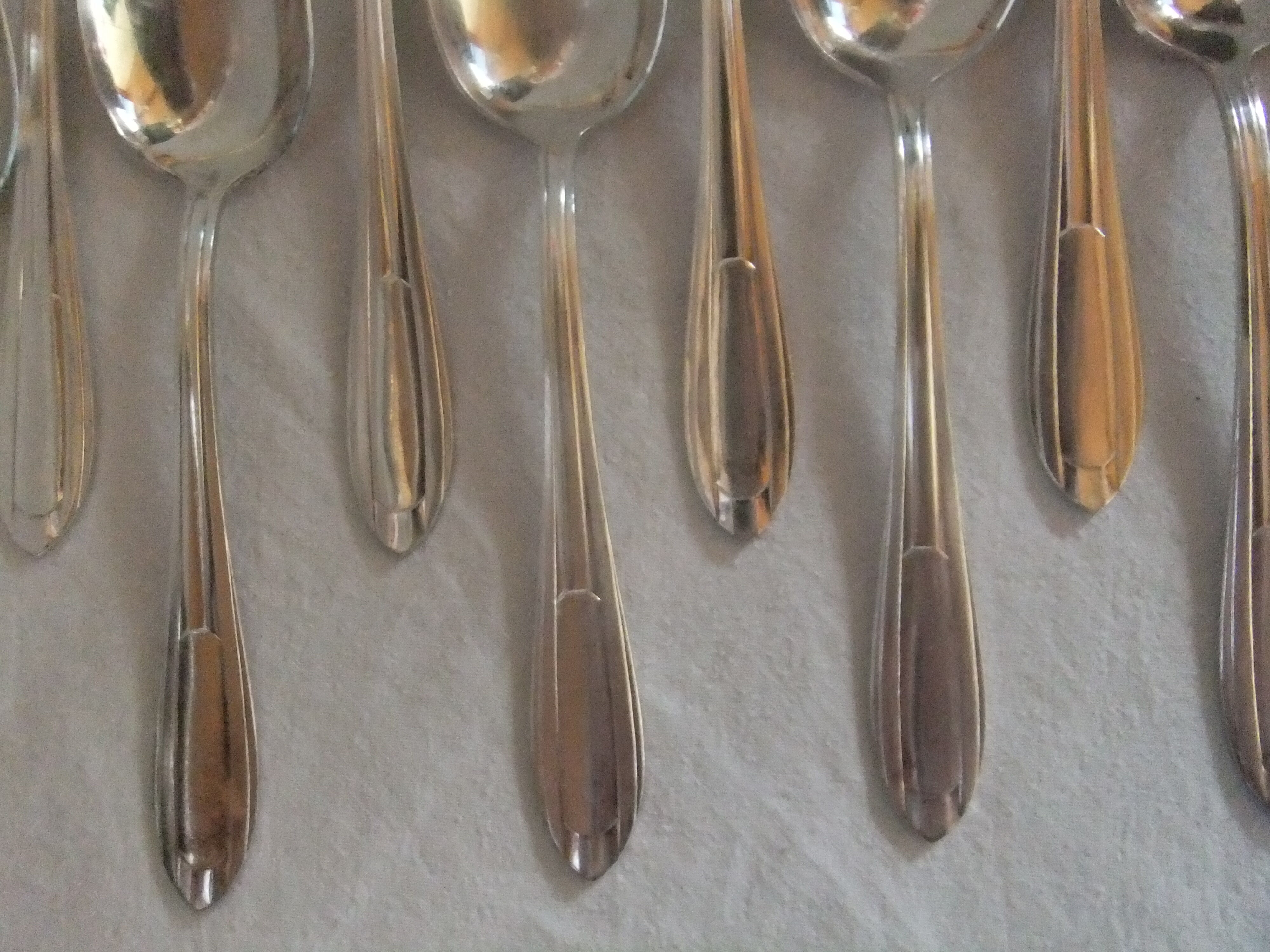 Art Deco Spoons Silver Metal brand Le Mondial table covered service
