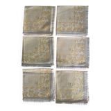 Set of 6 monogrammed damask tea towels