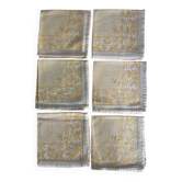 Lot de 6 serviettes à thé monogrammées en damassé