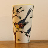 Vase Vallauris signed, birds