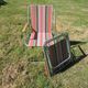 2 old camping chairs pattern bayadère