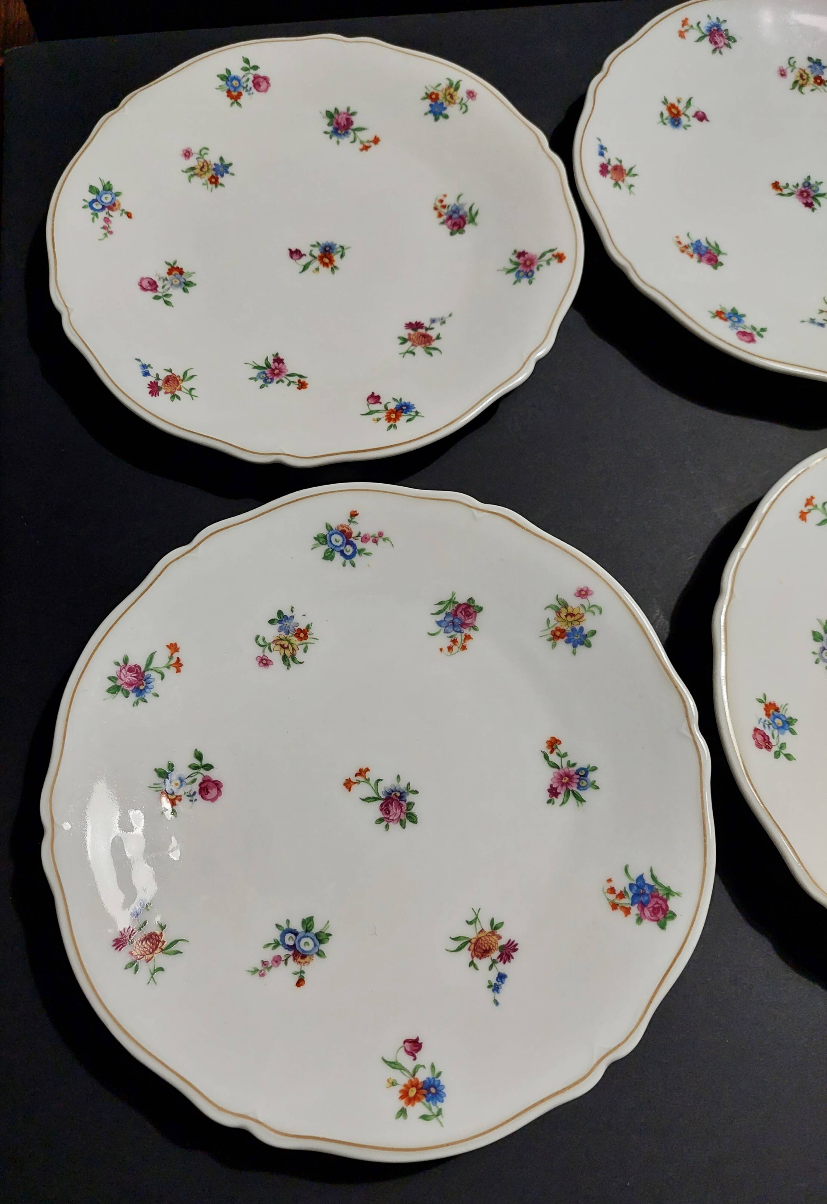 Dessert plates series of six Limoges Legrand porcelain
