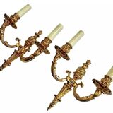 2 anciennes appliques bronze style Louis XVI