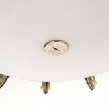 Art Deco 10-Light Round Varnished Metal Chandelier, Italy