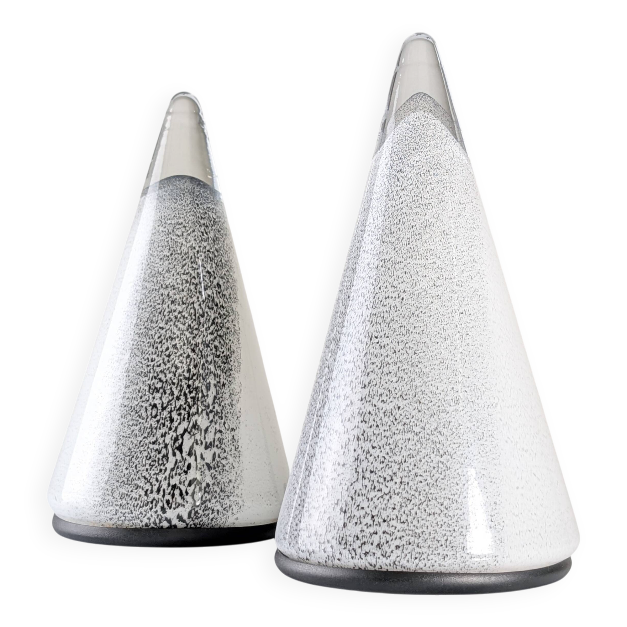 Pair of Italian Murano Glass Cone Table Lamps 1980s