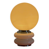 White glass Space Age table lamp in globe shape