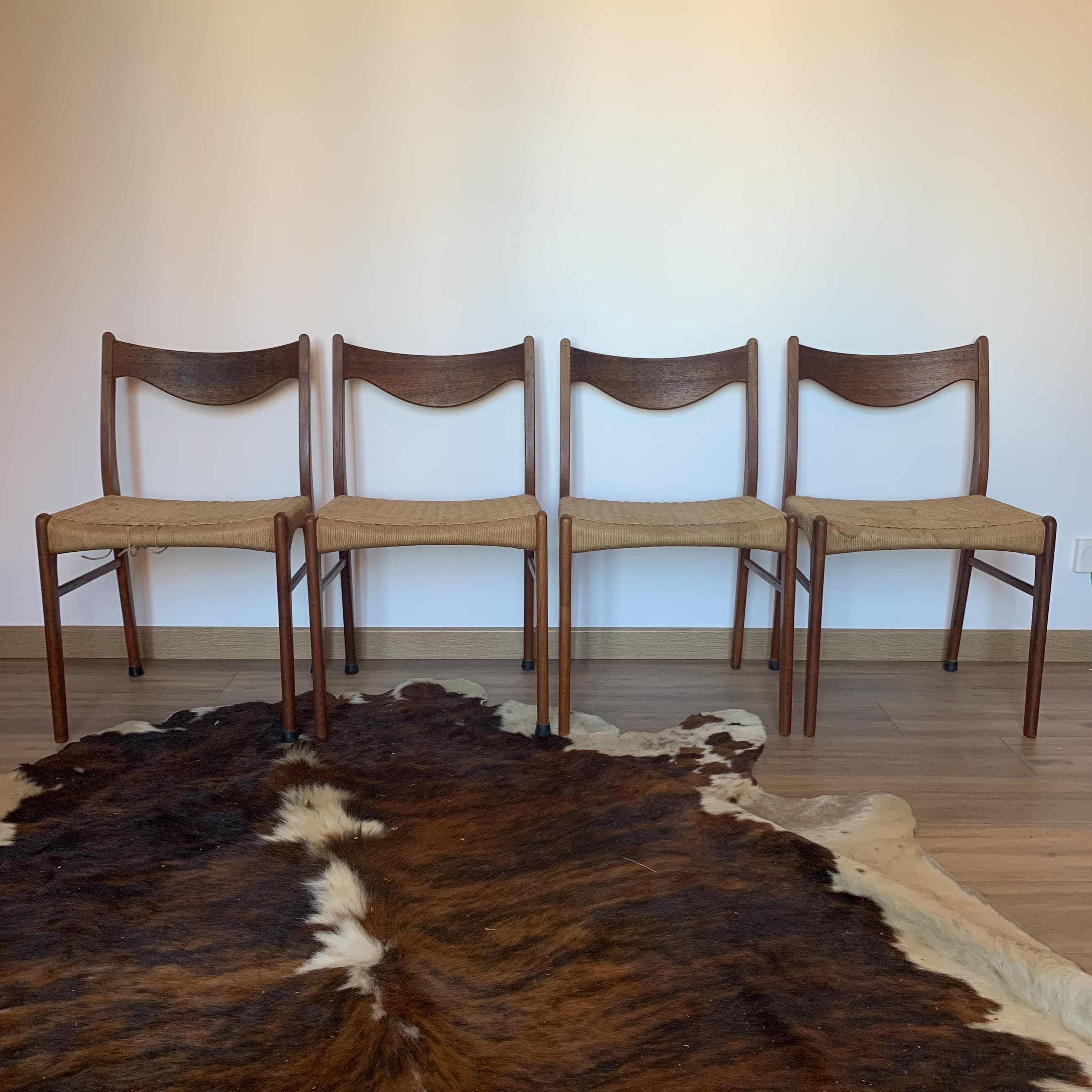 Set of 4 chairs by Arne Wahl Iversen for Glyngøre Stolefabrik 1960s