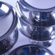 Set of 6 vintage stainless steel ice cream bowls