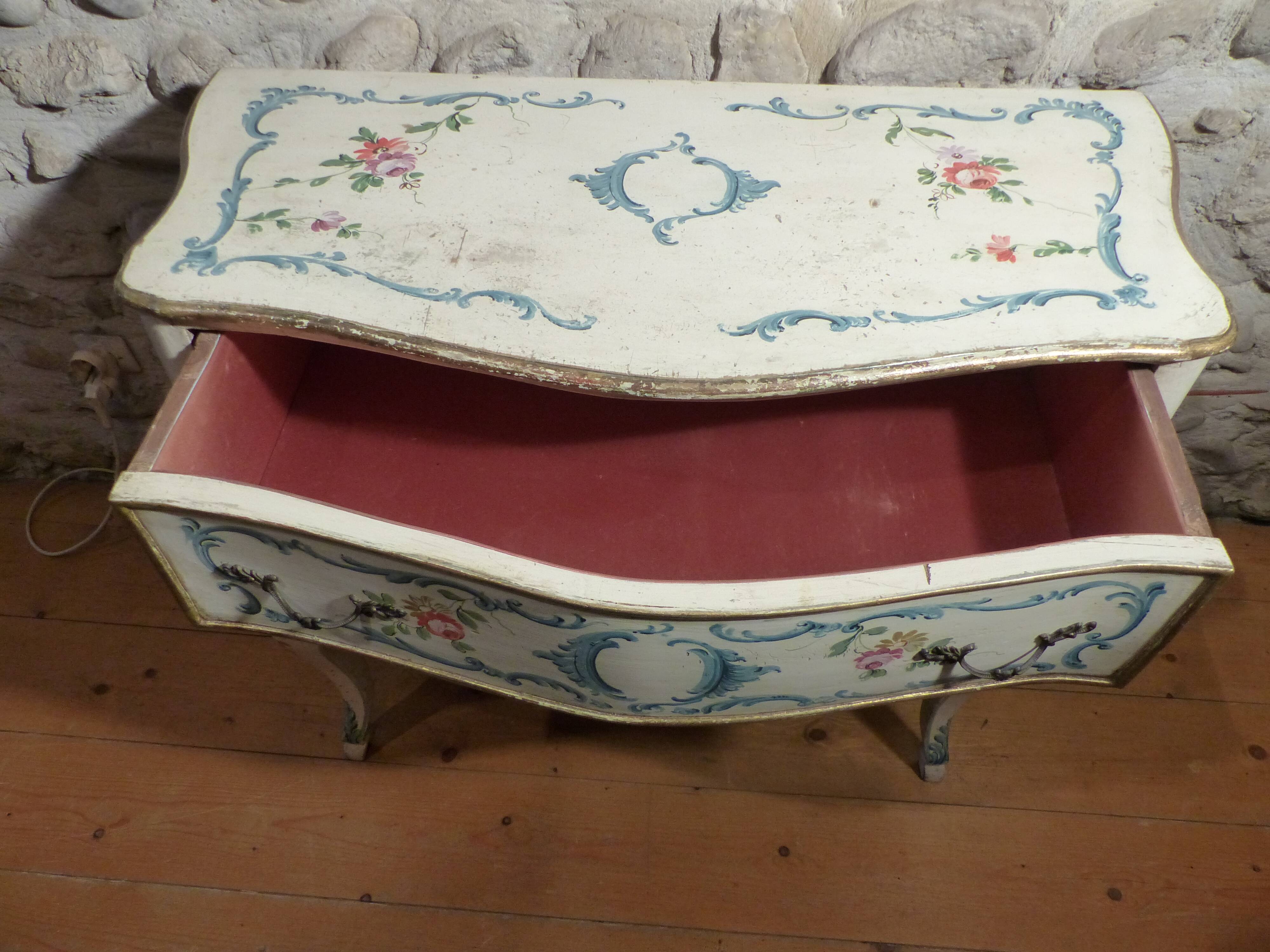 Italian dresser two drawers décor on beige background